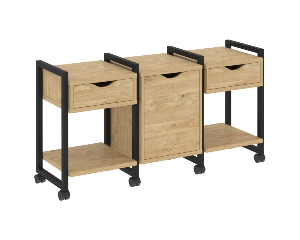 Тумба на колесных опорах наборная. Вариант №6 1440х460х767 Loft