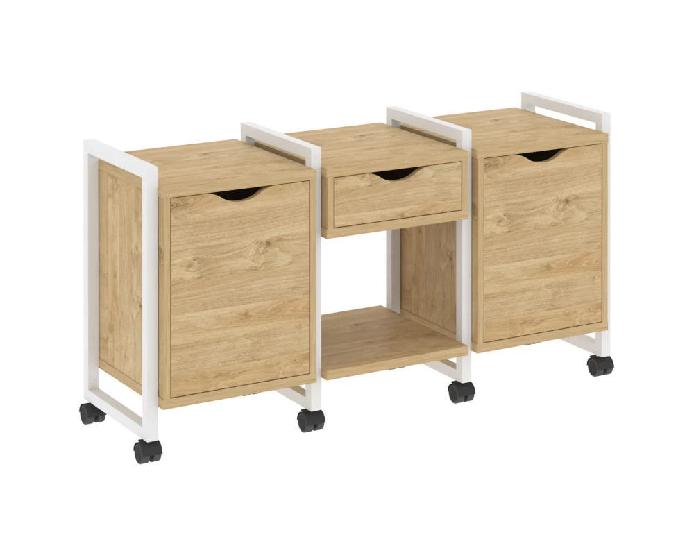 Тумба на колесных опорах наборная. Вариант №7 1440х460х767 Loft