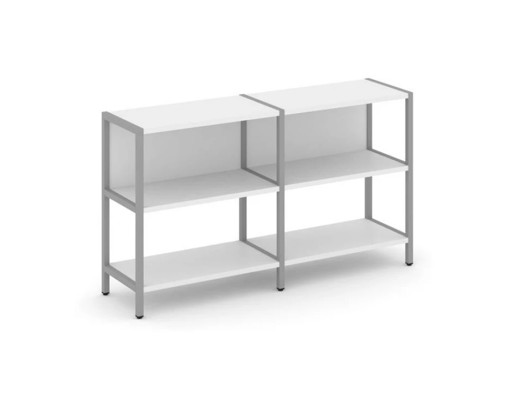 Двухсекционный стеллаж двухярусный 1590х400х879 Shelf System