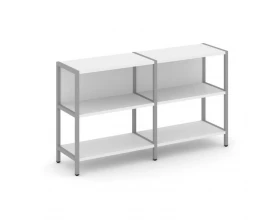 Двухсекционный стеллаж двухярусный 1590х400х879 Shelf System images