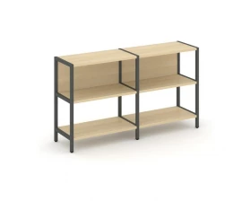 Двухсекционный стеллаж двухярусный 1590х400х879 Shelf System images