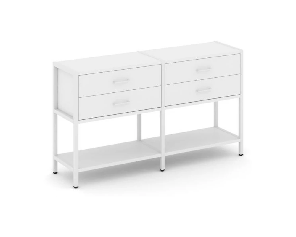 Двухсекционный стеллаж двухярусный с ящиками 1590х400х879 Shelf System