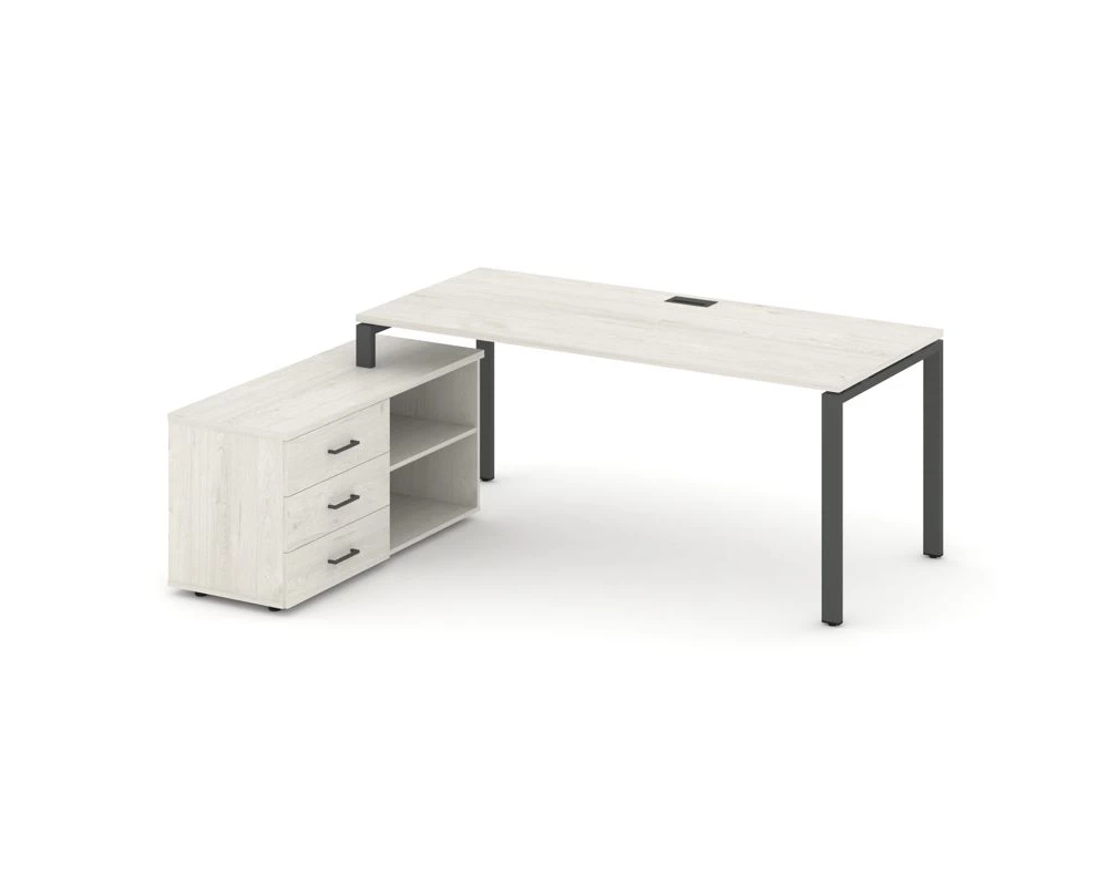 Стол письменный с греденцией левой на П-образном каркасе 1580x1480x750 Style Project Direct