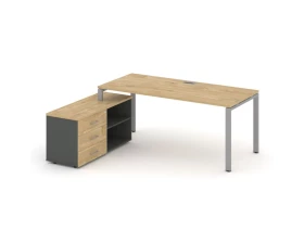 Стол письменный с греденцией левой на П-образном каркасе 1580x1480x750 Style Project Direct images