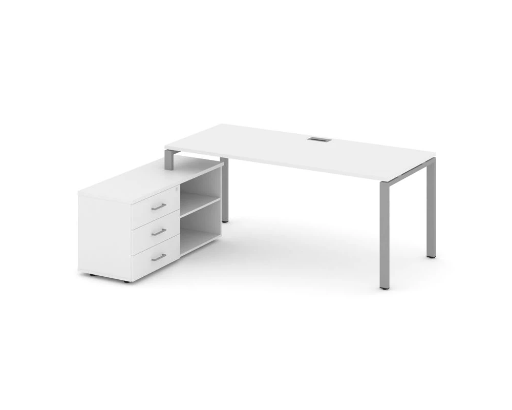 Стол письменный с греденцией левой на П-образном каркасе 1580x1480x750 Style Project Direct
