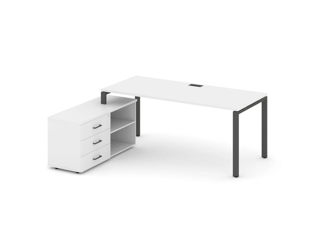 Стол письменный с греденцией левой на П-образном каркасе 1780x1480x750 Style Project Direct
