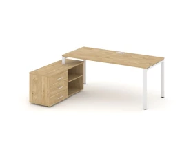 Стол письменный с греденцией левой на П-образном каркасе 1780x1480x750 Style Project Direct images