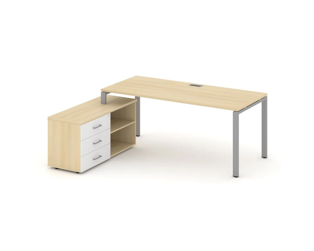 Стол письменный с греденцией левой на П-образном каркасе 1780x1480x750 Style Project Direct