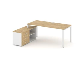 Стол письменный с греденцией левой на П-образном каркасе 1780x1480x750 Style Project Direct images