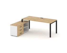 Стол письменный с греденцией левой на П-образном каркасе 1780x1480x750 Style Project Direct images