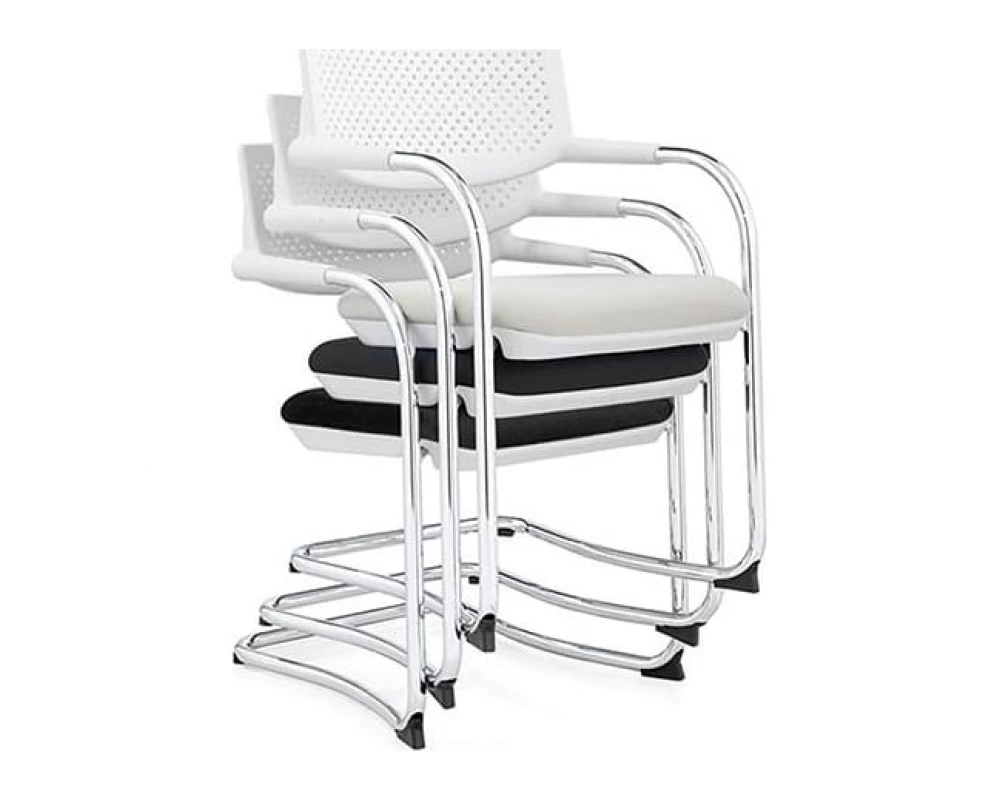 Кресло Norden Самба white CF Пластик/Ткань, Черный/Белый