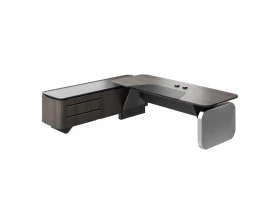 Стол руководителя на опорной сервисной тумбе - левый 2880x2240x750-1150 Atlas (Sun) images